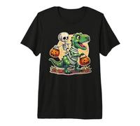 Fantastico Scheletro Che cavalca Una Mummia, Montatura retrò per Halloween Maglietta Premium