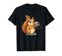 Fantastico scoiattolo con fotocamera per uno stile felice a scatto Maglietta