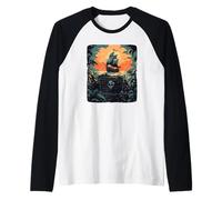 Fantastico scrigno del tesoro dei pirati con costume da nave pirata Maglia con Maniche Raglan