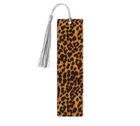 Fantastico segnalibro in legno con leopardo ghepardo con nappa, unico segnalibro in legno fatto a mano, ideale come regalo di compleanno