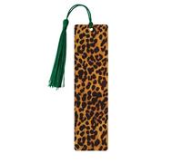 Fantastico segnalibro in legno con leopardo ghepardo con nappa, unico segnalibro in legno fatto a mano, ideale come regalo di compleanno