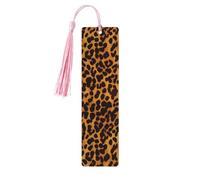 Fantastico segnalibro in legno con leopardo ghepardo con nappa, unico segnalibro in legno fatto a mano, ideale come regalo di compleanno
