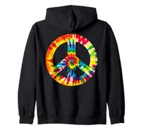 Fantastico segno della pace tie dye carino anni '60 disegno grafico Felpa con Cappuccio
