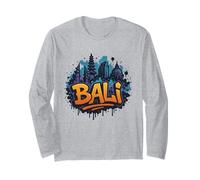 Fantastico Skyline di Arte di Strada dei Graffiti di Bali Maglia a Manica