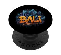 Fantastico skyline di arte di strada dei graffiti di Bali PopSockets PopGrip Adesivo
