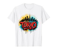 Fantastico Skyline di Tokyo Graffiti Street Art Maglietta