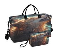 Fantastico Spazio Al Lupo Borsa da Palestra Sportiva da Nuoto con Trucco Sacchetto Borsone Tracolla per Donna Viaggio