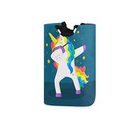 Fantastico Spazio Unicorno Arcobaleno Cestino per Biancheria Pieghevole Grande Cesto Portabiancheria con Manici Ceste Tessuto Oxford Durevole Lavanderia Cesta per Bucato