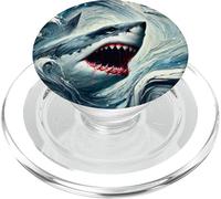 Fantastico squalo come opera d'arte colorata PopSockets PopGrip per MagSafe
