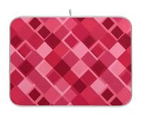 Fantastico tappetino scolapiatti a romboide rosa acceso, accessorio da cucina, tappetino da cucina, tappetino scolapiatti resistente al calore, 45,7 x 61,7 cm