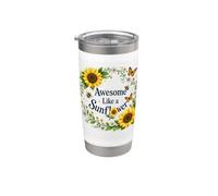 Fantastico tema floreale ispiratore come un girasole Bicchiere termico in acciaio inox doppia parete