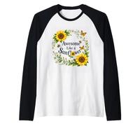 Fantastico Tema Floreale ispiratore Come Un Girasole Maglia con Maniche Raglan