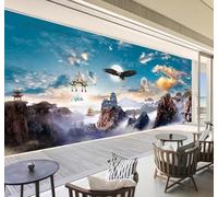 Fantastico Tridimensionale Vette Statue Di Buddha Stile 3D Carta Da Parati Facile Installare Mobili Sfondi Ufficio Divano Camera Letto Sfondo Decorazione Murale-150cm×105cm