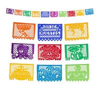 Fantastik - Autentico Papel picado Messicano - Bandierine perforate - Modello Giorno dei Morti 5 Metri - Decorazione Festa Messicana (Carta)