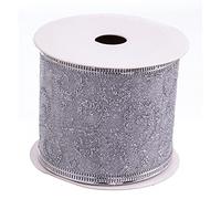 FANTASTIKO Tessile con Decorazione Trasparente in Argento. Ci Sono 3 Modelli Assortiti. Dimensioni Lunghe Nastro: 270 x 6 cm Fiocco Natale, Multicolore, Non Si Applica