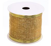 FANTASTIKO Tessile con Decorazione Trasparente in Oro. Ci Sono 3 Modelli Assortiti. Dimensioni Lunghe Nastro: 270 x 6 cm Fiocco Natale, Multicolore, Non Si Applica