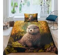Fantasy Animal 3D Bedding Quilt Covers Double Size Anime Animals Duvet Cover Set 3D Printed Children Boys Girls Quilt Cover For Bedroom Decor Single（135x200cm）