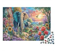 Fantasy Art Puzzle 1000 Pezzi Materiale Riciclabile Elephants Puzzles per Anziani Allentare La Demenza Senile Fun Activity Grande Regalo Idea 70x50cm/1000pcs