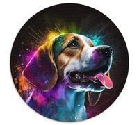 Fantasy Beagle 1000-teiliges Puzzle, runde Papierpuzzles, Kunstwerk-Dekor, Intelligenzspielzeug für Familien-Indoor-Spiele, 1000 Stück (67,5x67,5cm)
