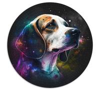 Fantasy Beagle 1000-teiliges Puzzle, runde Papierpuzzles, Kunstwerk-Dekor, Intelligenzspielzeug für Familien-Indoor-Spiele, 1000 Stück (67,5x67,5cm)