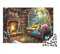 Fantasy Book Nook 100% Recycled Cardboard Cozy Reading Nook 1000Pc Jigsaw Puzzles Adults Unique Classic Educational Games 70x50cm/1000pcs