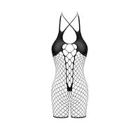Fantasy by Cottelli Crotchless Body Modellante, Nero, S-L Donna