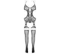Fantasy By Cottelli - Tuta da donna, taglia S/L, colore: Nero