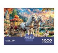 Fantasy Carriage Scene Set Puzzle Premium Da 1000 Pezzi, Town Horse, Impossibile, Difficile, Stimolante, Stress, Migliore Regalo, Idea Regalo, Hobby, Tempo Libero 70x50cm/1000pcs