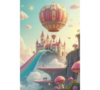 Fantasy Castle and Hot Air Balloon in Mushroom Forest Journal: a GRAPH notebook for self-expression