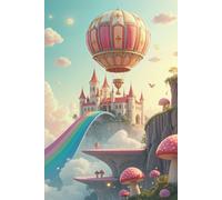 Fantasy Castle and Hot Air Balloon in Mushroom Forest Journal: a LINED notebook for self-expression