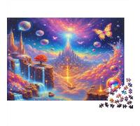 Fantasy Castle Landscape 1000 Pezzi Città Magica Galleggiante Puzzle Cartone Riciclato Eco-Friendly Adulti Gioco Educativo Antistress Decorazione Parete Idee Regalo 52x38cm