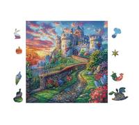 Fantasy Castle Mountain Rompicapo 100 Pezzi Impossibile Cartone Di Alta Qualità Senza Polvere Per Sfida Tra Amici Per Serate A Tema Edizione Limitata 28x28cm