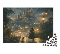 Fantasy Castle Night Colourful Night Castle Walk 1000 Pieces Jigsaw Puzzles Adults Birthday Fun Present & Activity 70x50cm/1000pcs