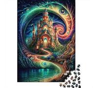 Fantasy Castle Portal Puzzle 1000 Pezzi Cartone Riciclato Spirale e Castello Magico per Adulti Gioco Educativo Decorazione Parete e Regalo Anniversario 52x38cm