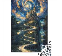 Fantasy Castle Sky Puzzle 1000 Pezzi Cartone Riciclato Sentiero Spiralato Castello nel Cielo per Adulti Gioco Educativo Decorazione Parete e Regalo 38x26cm