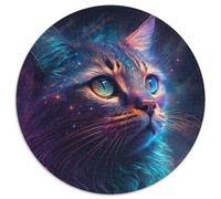 Fantasy Cat 1000-Teile-Puzzle für Erwachsene, rund, aus Pappe, für Teenager und Familienspaß, perfektes Weihnachtsgeschenk, 1000 Teile (67,5x67,5cm)