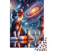 Fantasy Cat Galaxy Windmill Jigsaw Puzzle Impossible 1000Pcs Decorazione Per La Casa. Giochi Rilassamento E Intelligence Per Adulti E Ragazzi Da 14 Anni 70x50cm/1000pcs