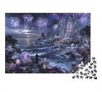 Fantasy Cathedral Seascape Colourful Purple Mountain Path 1000 Pieces Jigsaws Adults The Impossible Challenge Home Activity 52x38cm/1000pcs