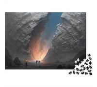 Fantasy Cave Adventure 100% Recycled Cardboard Cave Torch Adventure 1000Pc Jigsaw Puzzles Adults Unique Classic Educational Games 38x26cm/1000pcs