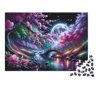 Fantasy Cherry Blossom Puzzle Da 1000 Pezzi Sakura Night in Cartone Riciclato Per Adolescenti Bambini 12+ Educativo Allenare La Mente Offerta Speciale 52x38cm/1000pcs