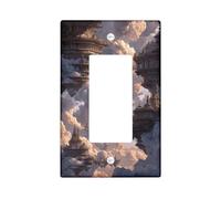 Fantasy Cloudscape - Piastre di copertura dell'interruttore, copertura della presa, architettura galleggiante Skyscape per accenti murali, piastre da parete termoplastiche, dimensioni standard singolo