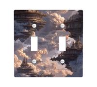 Fantasy Cloudscape - Piastre di copertura dell'interruttore, copertura della presa, architettura galleggiante Skyscape per accenti murali, piastre da parete termoplastiche, dimensioni standard a