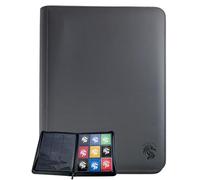 FANTASY CLUB | Raccoglitore per Carte a 9 Tasche - Valorizza la tua collezione con un album in pelle sintetica nera con texture a diamante e chiusura a zip | Capacità per 360 carte | Senza acidi e PVC