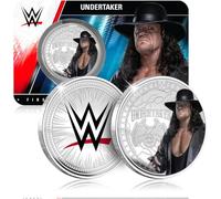 FANTASY CLUB The Undertaker WWE - Moneta da collezione ufficiale da 32 mm, omaggio al funerale e alla leggenda della WWE, edizione limitata per fan e collezionisti