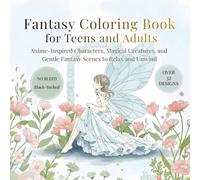 Fantasy Coloring Book for Teens and Adults: Anime-Inspired Characters, Magical Creatures, and Gentle Fantasy Scenes to Relax and Unwind