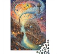 Fantasy Cosmic Cityscape Puzzle Da 1000 Pezzi Puzzle Adulti Paesaggi Giochi Rilassamento E Intelligence Regalo Per Adulti E Bambini Da 14 Anni E Più 38x26cm/1000pcs