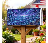 Fantasy Cosmic Sailing Ship - Copertura magnetica per cassetta postale, 53 | Copertura per cassetta postale, paesaggio fantasy, skyline notturno cosmico, tema nautico, decorazione artistica a barbazzale