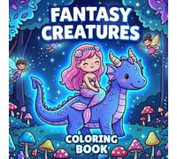 Fantasy Creatures Coloring Book: A Cozy Coloring Book with Thick Lines, Cute Animals and Easy Designs for Stress Relief