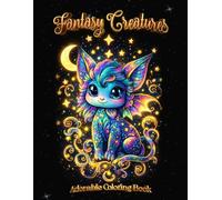 Fantasy Creatures: Relaxing Coloring Book for Adults & Teens, 50+ Adorable Magical Creatures