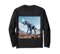Fantasy Cyborg Dinosauro Deserto Maglia a Manica